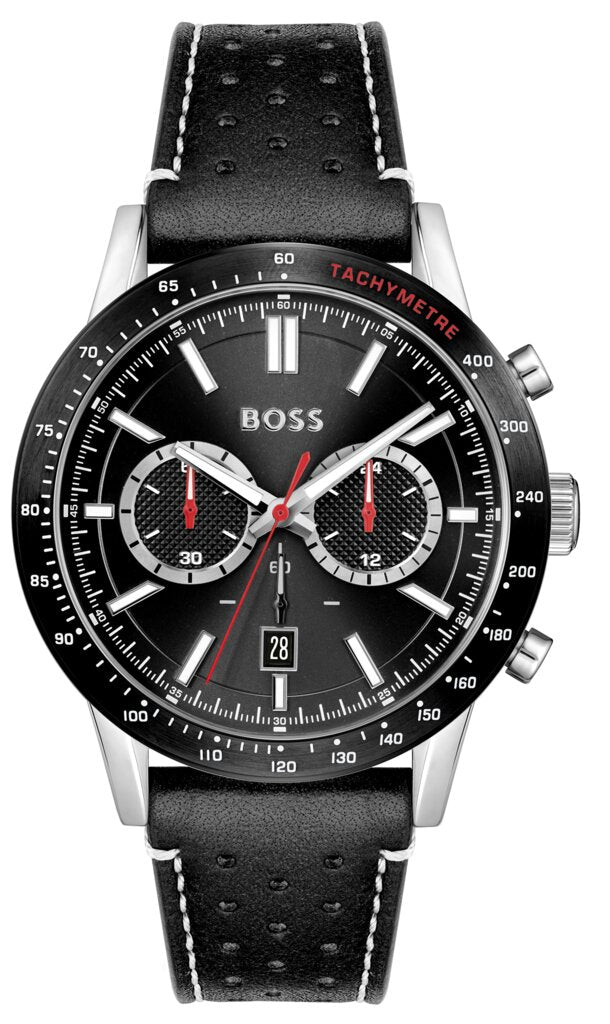 Hugo Boss Allure Black Dial Black Leather Strap Watch for Men - 1513920 Buy Now By Hugo Boss