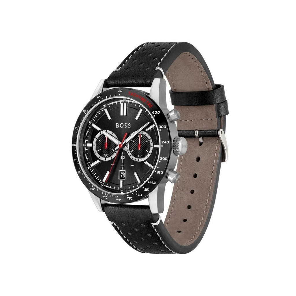 Hugo Boss Allure Black Dial Black Leather Strap Watch for Men - 1513920 Buy Now By Hugo Boss