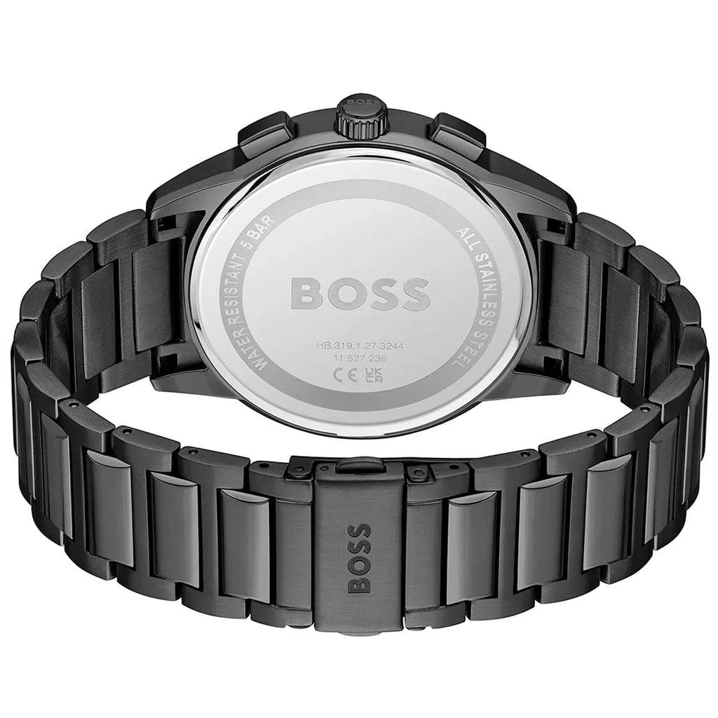 Hugo Boss Dapper Chronograph Black Dial Black Steel Strap Watch For Men - 1513929 Buy Now By Hugo Boss