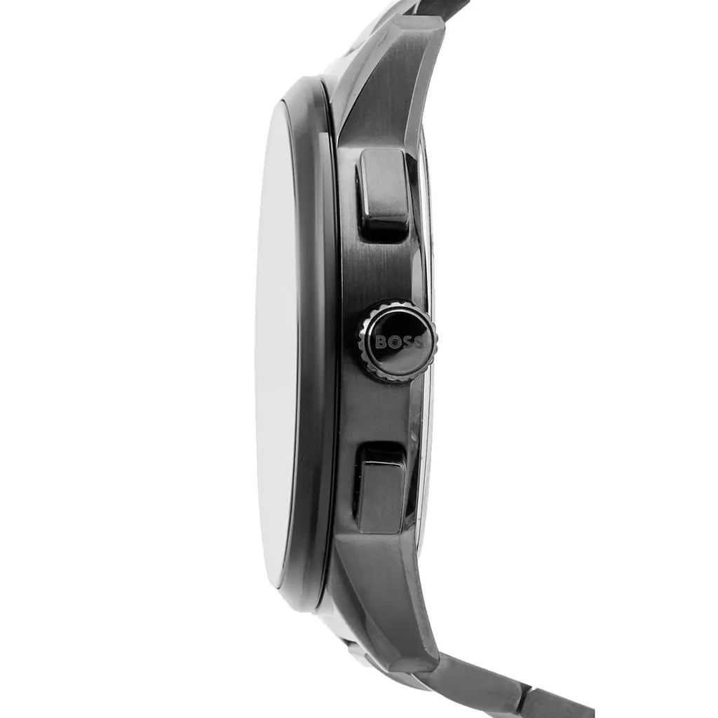 Hugo Boss Dapper Chronograph Black Dial Black Steel Strap Watch For Men - 1513929 Buy Now By Hugo Boss