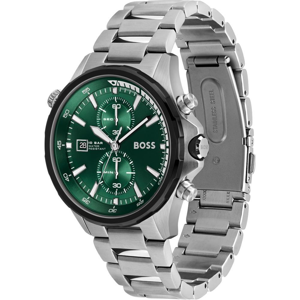 Hugo Boss Globetrotter Green Dial Silver Steel Strap Watch for Men - 1513930 Buy Now By Hugo Boss
