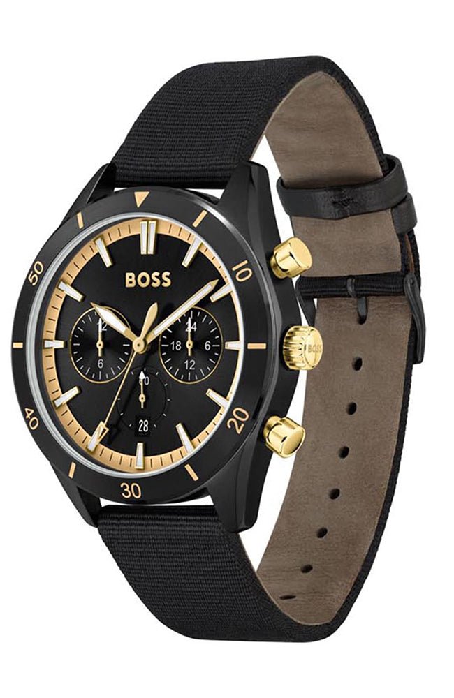 Hugo Boss Santiago Black Dial Black Nylon Strap Watch for Men - 1513935 Buy Now By Hugo Boss