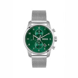 Hugo Boss Skymaster Green Dial Silver Mesh Bracelet Watch for Men - 1513938 Buy Now By Hugo Boss