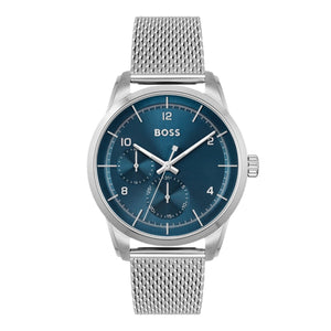 Hugo Boss Sophio Blue Dial Silver Mesh Bracelet Watch for Men - 1513942 Buy Now By Hugo Boss