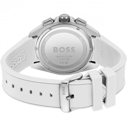 Hugo Boss Volane Grey Dial White SIlicone Strap Watch for Men - 1513948 Buy Now By Hugo Boss