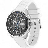 Hugo Boss Volane Grey Dial White SIlicone Strap Watch for Men - 1513948 Buy Now By Hugo Boss