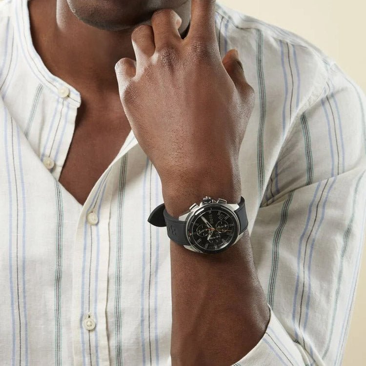 Hugo Boss Volane Grey Dial Black Silicone Strap Watch for Men - 1513953 Buy Now By Hugo Boss