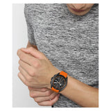 Hugo Boss Volane Black Dial Orange Silicone Strap Watch for Men - 1513957 Buy Now By Hugo Boss