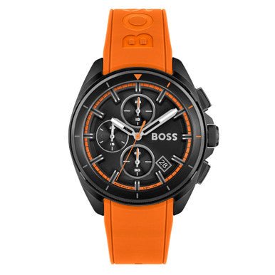 Hugo Boss Volane Black Dial Orange Silicone Strap Watch for Men - 1513957 Buy Now By Hugo Boss
