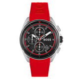 Hugo Boss Volane Black Dial Red Rubber Strap Watch for Men - 1513959 Buy Now By Hugo Boss