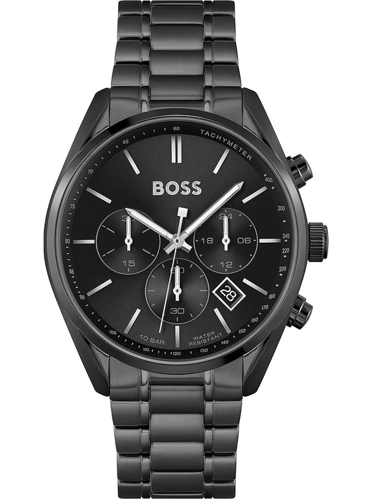 Hugo Boss Champion Black Dial Black Steel Strap Watch for Men - 1513960 Buy Now By Hugo Boss