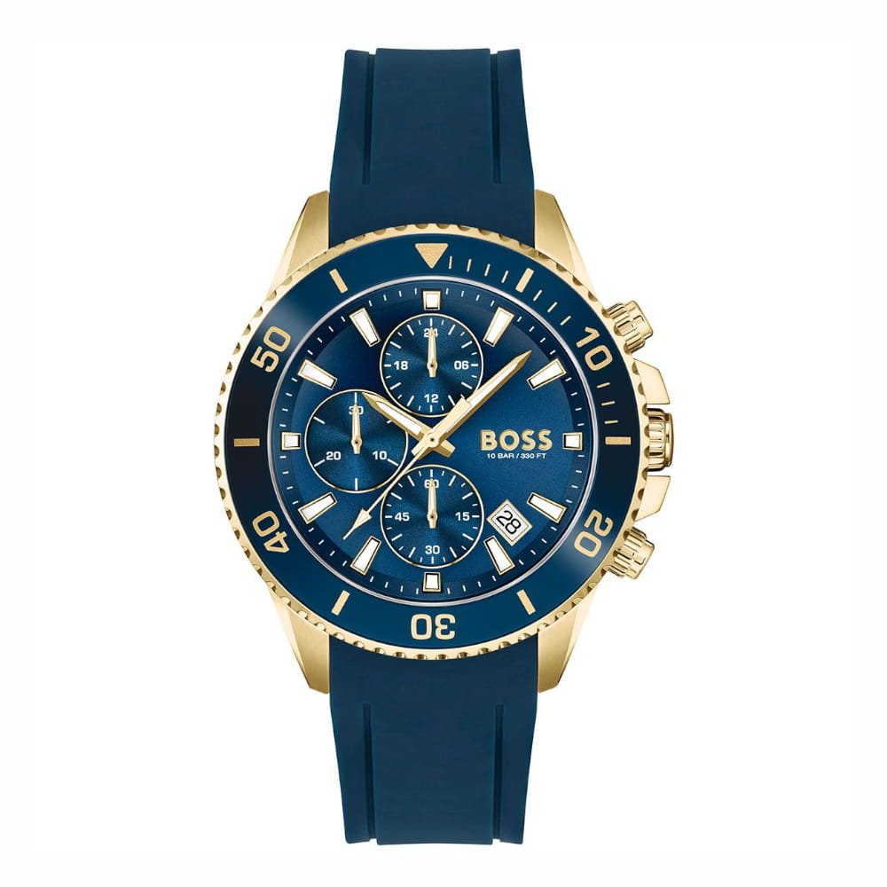 Hugo Boss Admiral Blue Dial Blue Rubber SIlicon Strap Watch for Men - 1513965 Buy Now By Hugo Boss