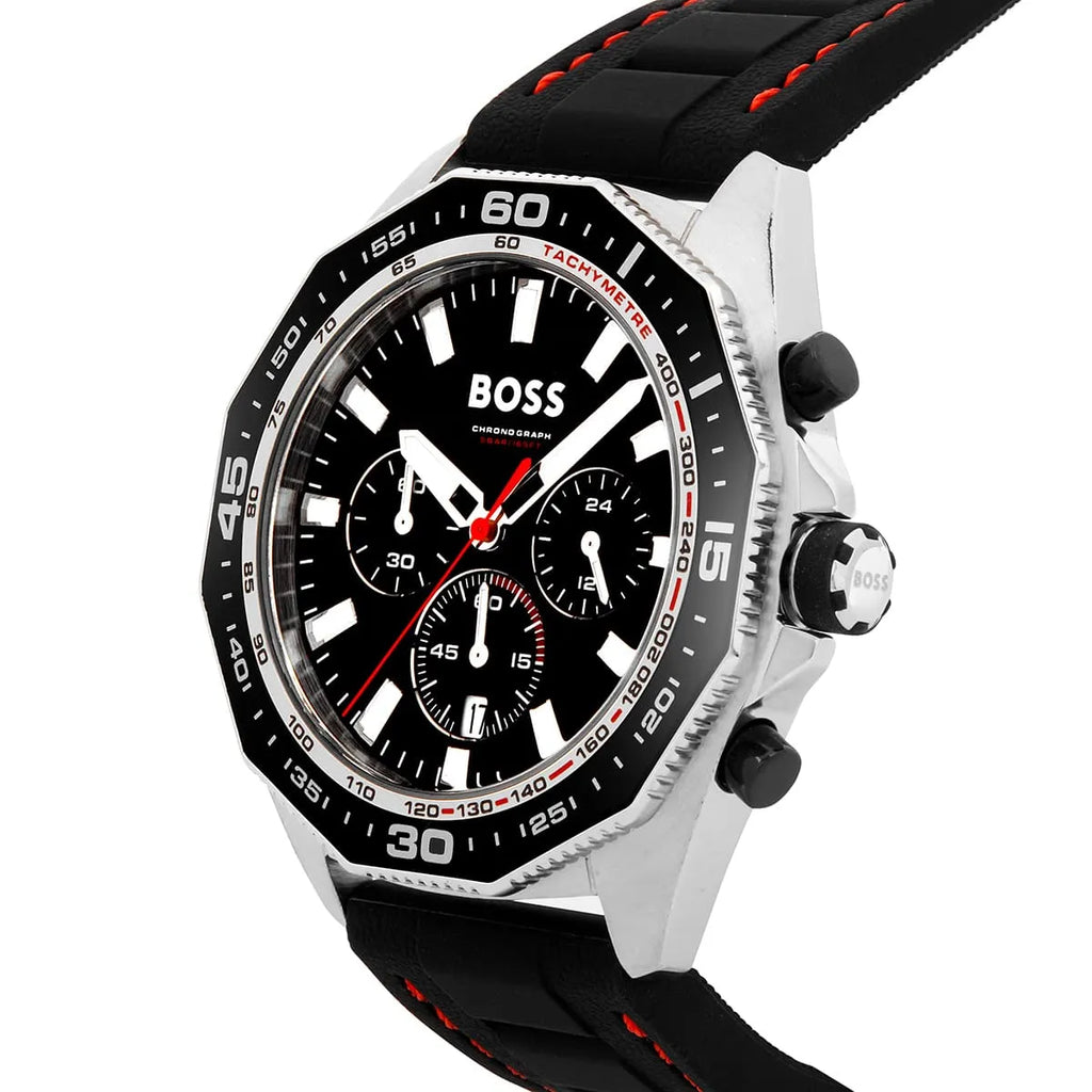 Hugo Boss Energy Chronograph Black Dial Black Silicon Strap Watch For Men - 1513969 Buy Now By Hugo Boss