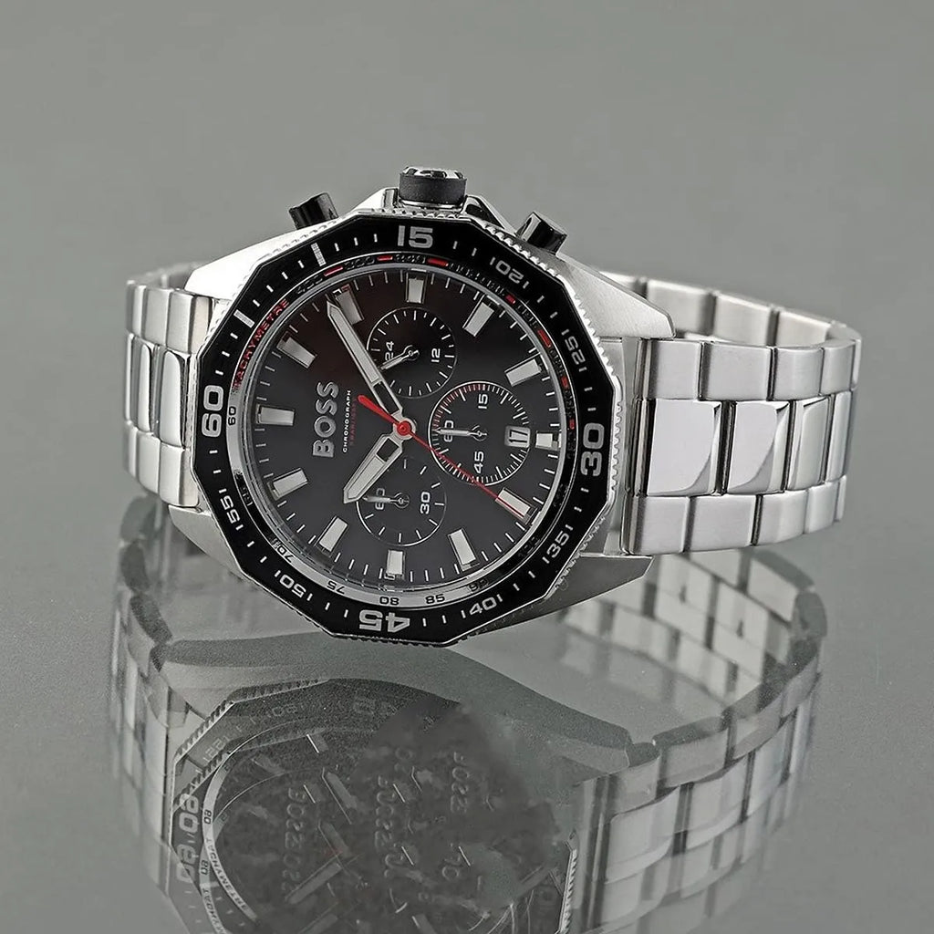 Hugo Boss Energy Chronograph Black Dial Silver Steel Strap Watch For Men - 1513971 Buy Now By Hugo Boss