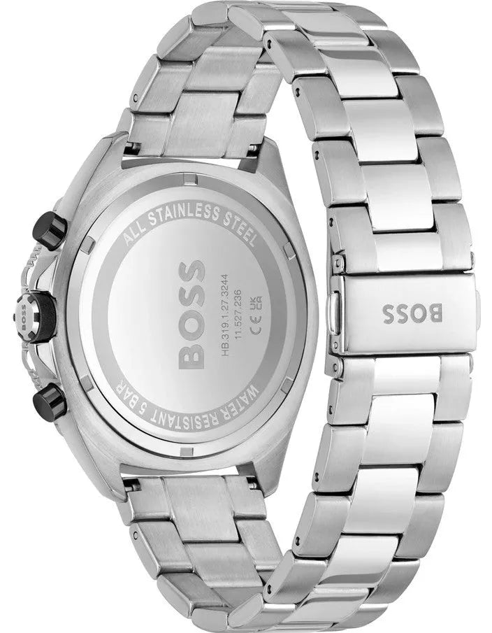 Hugo Boss Energy Chronograph Black Dial Silver Steel Strap Watch For Men - 1513971 Buy Now By Hugo Boss