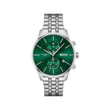 Hugo Boss Associate Green Dial Silver Steel Strap Watch for Men - 1513975 Buy Now By Hugo Boss