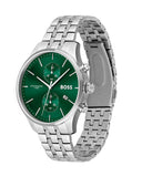 Hugo Boss Associate Green Dial Silver Steel Strap Watch for Men - 1513975 Buy Now By Hugo Boss