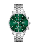 Hugo Boss Associate Green Dial Silver Steel Strap Watch for Men - 1513975 Buy Now By Hugo Boss