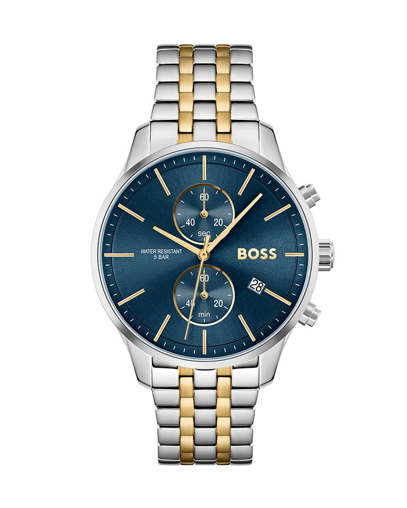 Hugo Boss Associate Blue Dial Two Tone Steel Strap Watch for Men - 1513976 Buy Now By Hugo Boss
