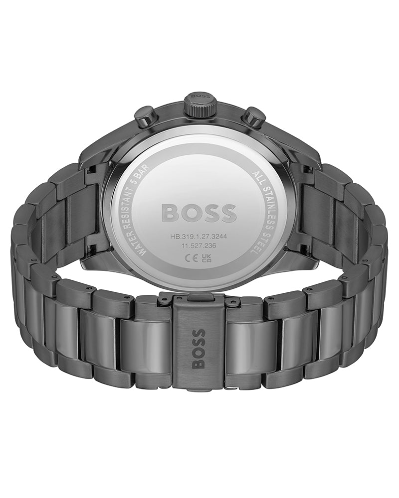 Hugo Boss View Chronograph Grey Dial Grey Steel Strap Watch For Men - 1513991 Buy Now By Hugo Boss