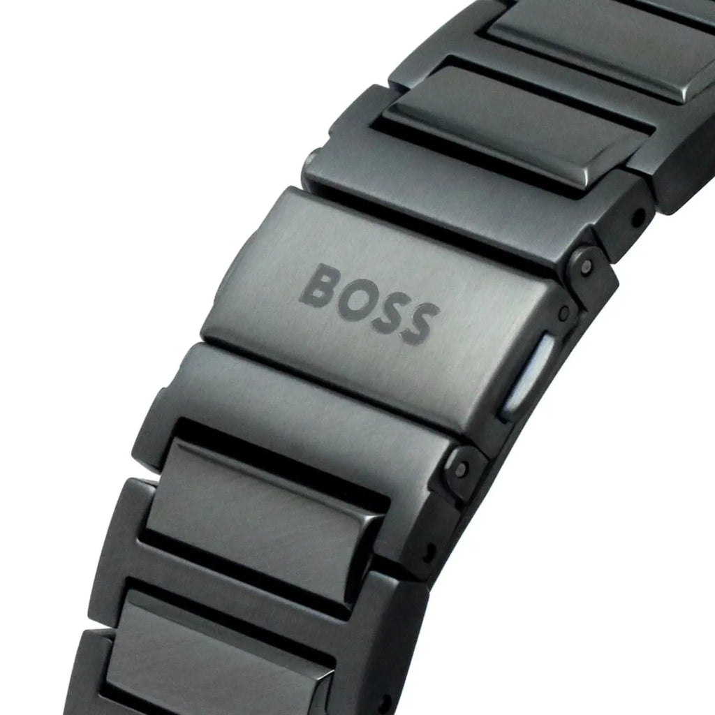 Hugo Boss Steer Chronograph Quartz Grey Dial Grey Steel Strap Watch For Men - 1513996 Buy Now By Hugo Boss