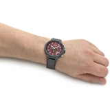 Hugo Boss One Chronograph Red Dial Grey Steel Strap Watch For Men - 1514000 Buy Now By Hugo Boss