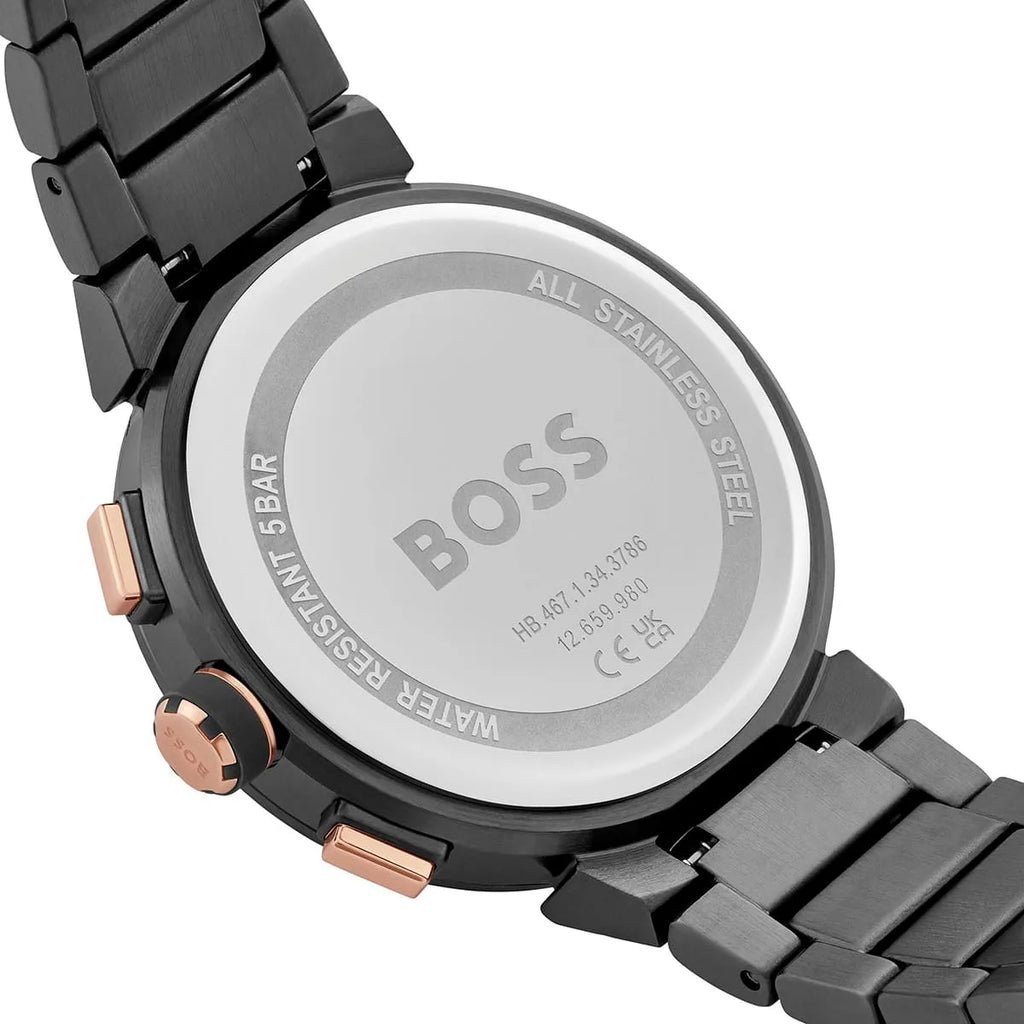 Hugo Boss One Chronograph Red Dial Grey Steel Strap Watch For Men - 1514000 Buy Now By Hugo Boss