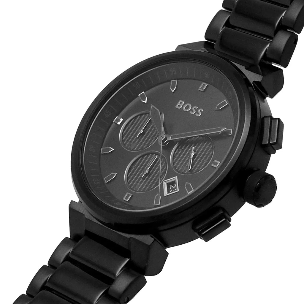 Hugo Boss One Chronograph Black Dial Black Steel Strap Watch For Men - 1514001 Buy Now By Hugo Boss