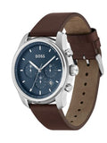 Hugo Boss Attitude Blue Dial Brown Leather Strap Watch for Men - 1513606 Buy Now By Hugo Boss