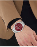 Hugo Boss Trace Chronograph Red Dial Silver Steel Strap Watch For Men - 1514004 Buy Now By Hugo Boss