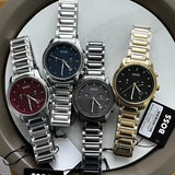 Hugo Boss Trace Chronograph Black Dial Gold Steel Strap Watch For Men - 1514006 Buy Now By Hugo Boss