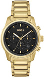 Hugo Boss Trace Chronograph Black Dial Gold Steel Strap Watch For Men - 1514006 Buy Now By Hugo Boss