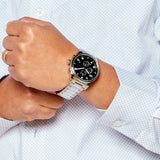 Hugo Boss View Chronograph Black Dial Silver Steel Strap Watch For Men - 1514008 Buy Now By Hugo Boss