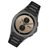 Hugo Boss Steer Chronograph Brown Dial Black Steel Strap Watch For Men - 1514043 Buy Now By Hugo Boss