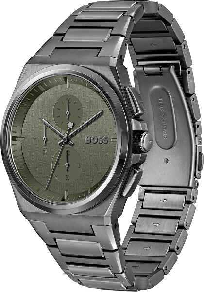 Hugo Boss Steer Chronograph Grey Dial Grey Steel Strap Watch For Men - 1514045 Buy Now By Hugo Boss