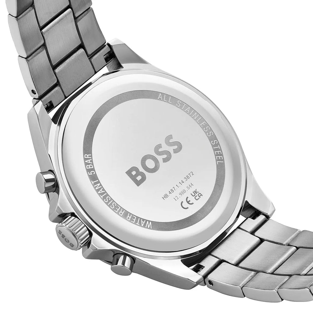 Hugo Boss Troper Chronograph Blue Dial Silver Steel Strap Watch For Men - 1514057 Buy Now By Hugo Boss