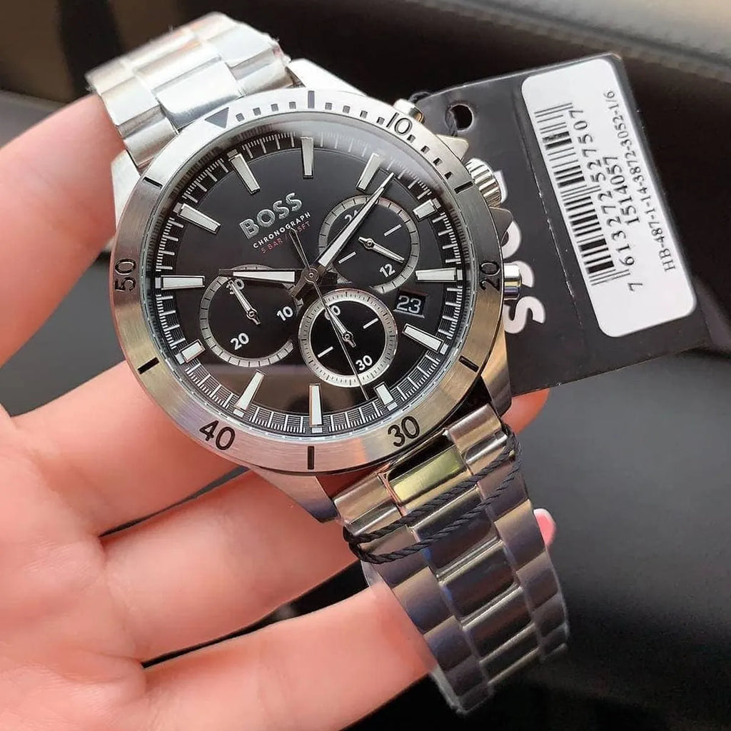 Hugo Boss Troper Chronograph Blue Dial Silver Steel Strap Watch For Men - 1514057 Buy Now By Hugo Boss