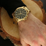 Hugo Boss Troper Chronograph Green Dial Gold Steel Strap Watch For Men - 1514059 Buy Now By Hugo Boss