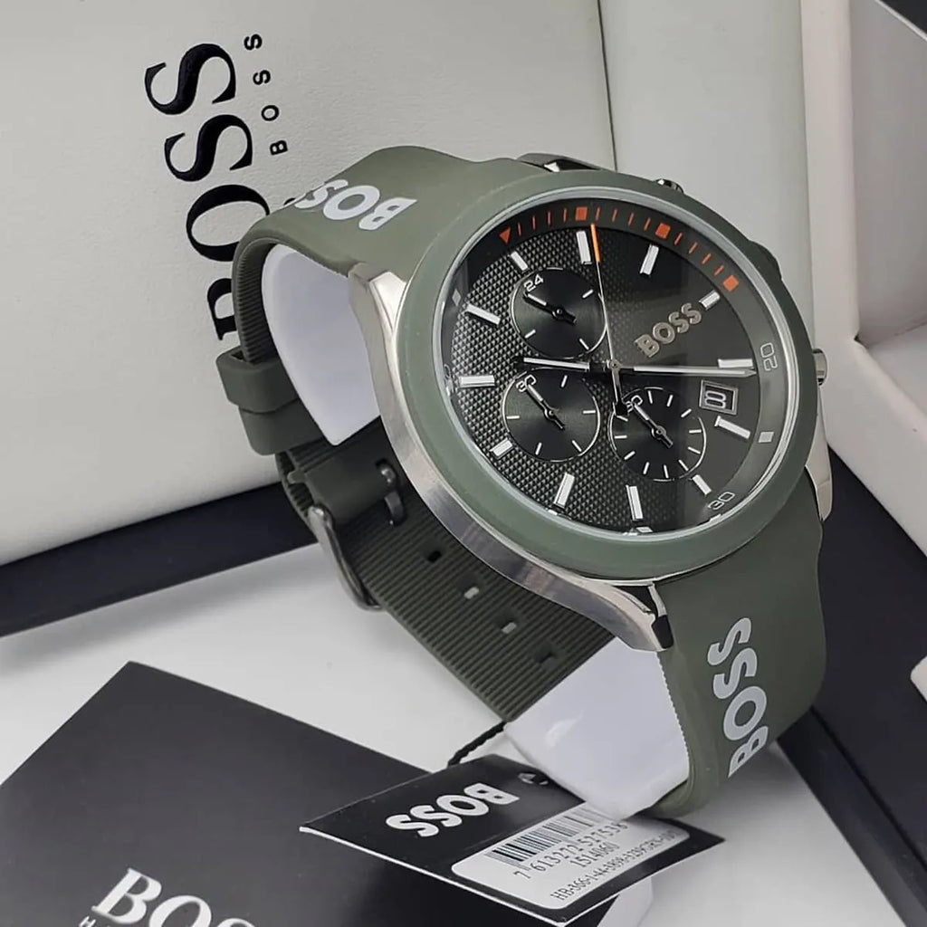 Hugo Boss Velocity Chronograph Green Dial Green Rubber Strap Watch For Men - 1514060 Buy Now By Hugo Boss