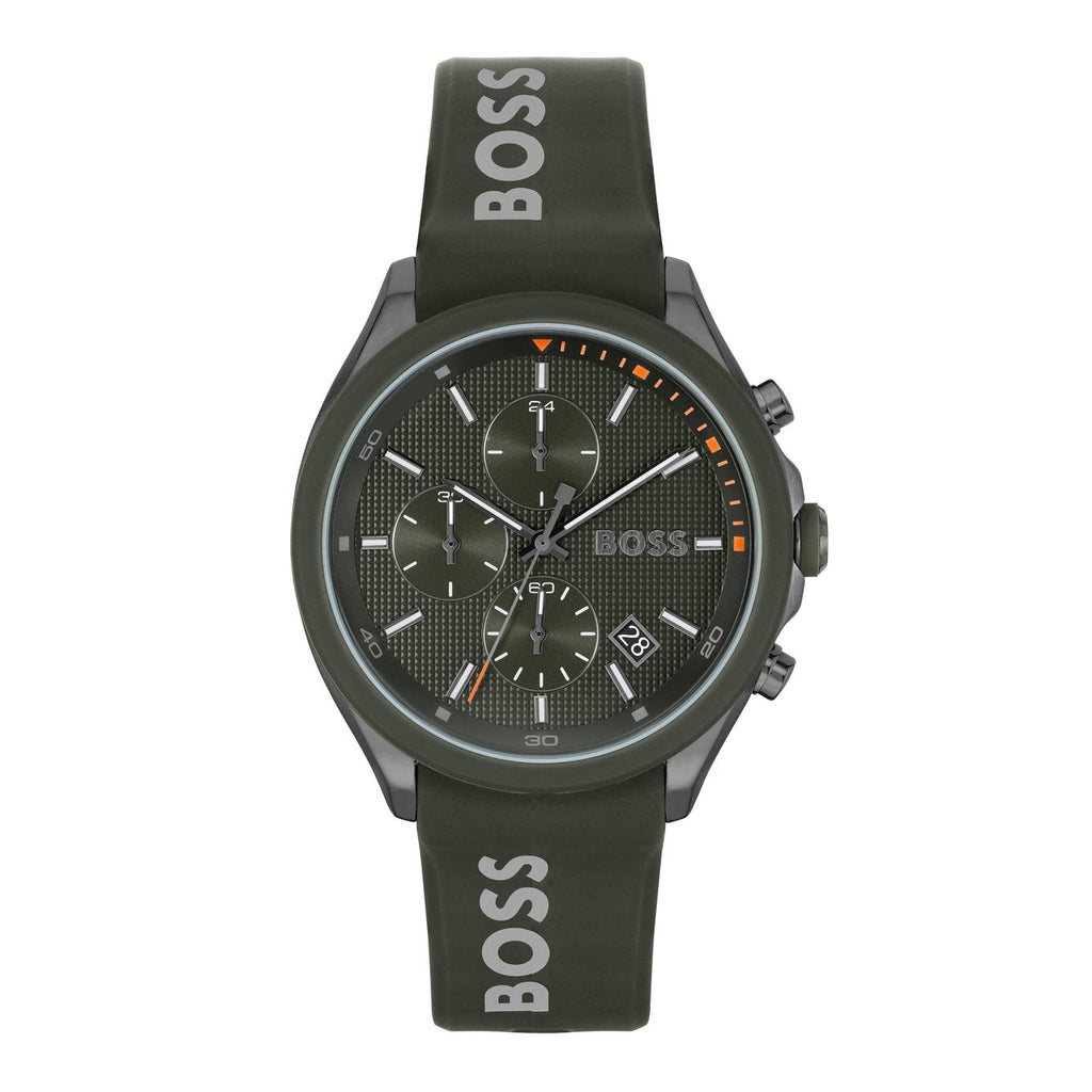 Hugo Boss Velocity Chronograph Green Dial Green Rubber Strap Watch For Men - 1514060 Buy Now By Hugo Boss