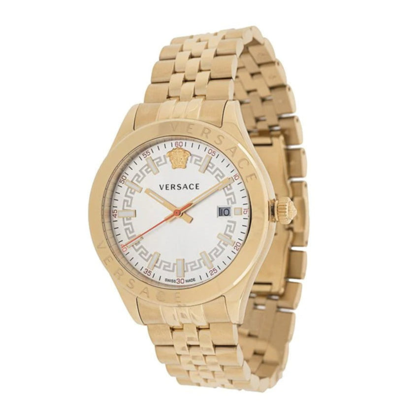 Versace Hellenyium Analog White Dial Gold Steel Strap Watch for Men - VEVK00720 Buy Now By Versace