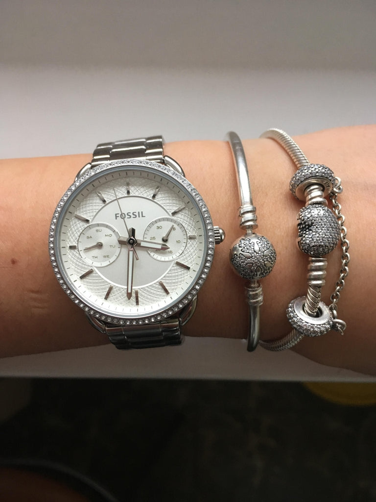 Fossil Tailor White Dial Silver Steel Strap Watch for Women - ES4262 Buy Now By Fossil