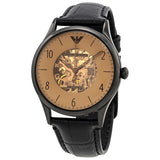 Emporio Armani Meccanico White Dial Black Leather Strap Watch For Men - AR1923 Buy Now By Emporio Armani