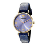 Emporio Armani Gianni T Bar Blue Dial Blue Leather Strap Watch For Women - AR1875 Buy Now By Emporio Armani