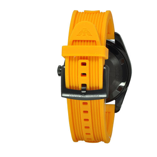 Emporio Armani Sportivo Quartz Black Dial Orange Rubber Strap Watch For Men - AR6046 Buy Now By Emporio Armani