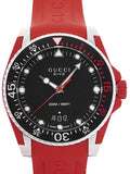 Gucci Dive Quartz Black Dial Red Rubber Strap Watch For Men - YA136309 Buy Now By Gucci