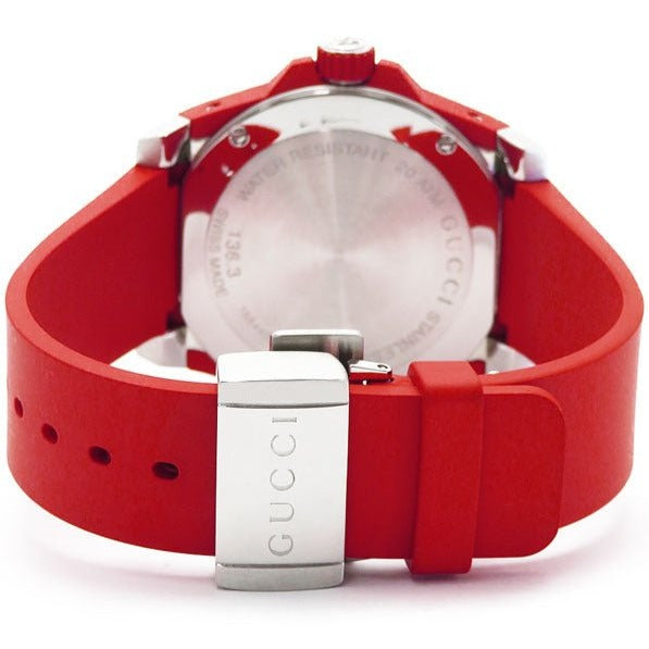 Gucci Dive Quartz Black Dial Red Rubber Strap Watch For Men - YA136309 Buy Now By Gucci