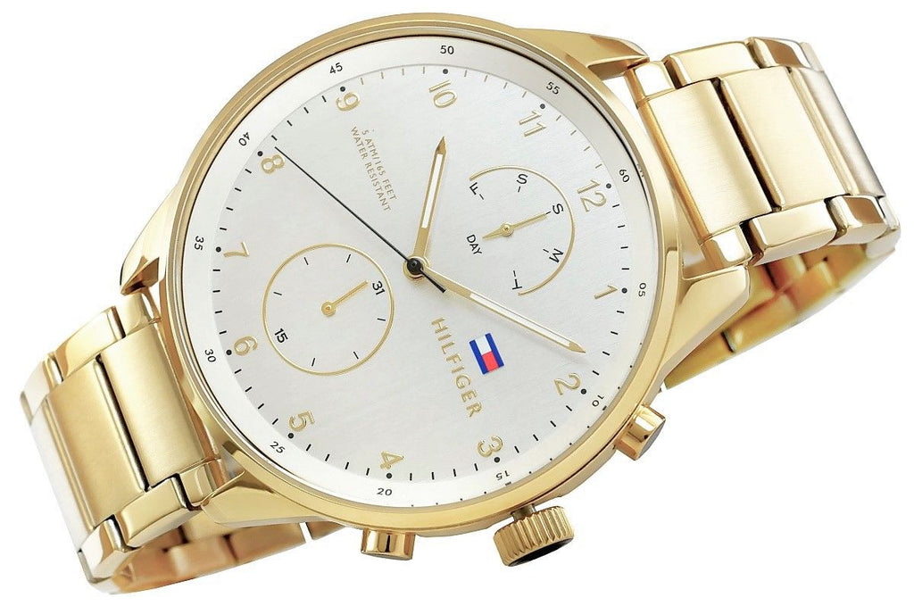 Tommy Hilfiger Chase Quartz White Dial Gold Steel Strap Watch for Men - 1791576 Buy Now By Tommy Hilfiger