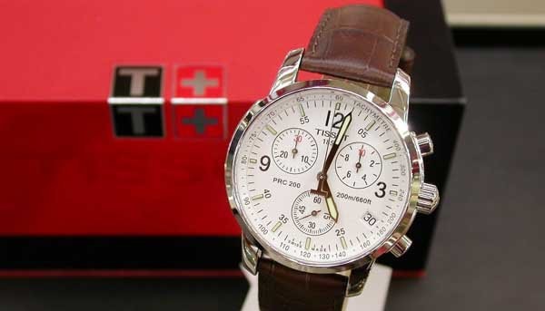 Tissot T Race PRC 200 Chronograph White Dial Brown Leather Strap Watch for Men - T17.1.516.32 Buy Now By Tissot