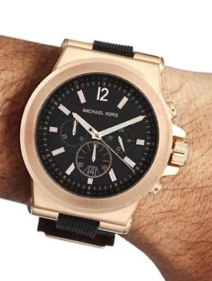 Michael Kors Dylan Black Dial Black Rubber Strap Watch for Men - MK8184 Buy Now By Michael Kors